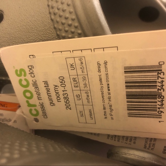 Crocs Metallic Clog gunmetal womens 7 - Picture 5 of 5